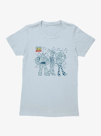 Disney Pixar Toy Story Trio Line Up Buzz Woody Jessie Womens T-Shirt