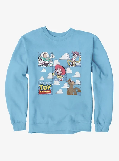 Disney Pixar Toy Story Squared Up Partners Jessie Woody Buzz Bullseye Sweatshirt