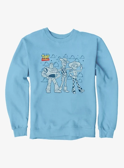 Disney Pixar Toy Story Trio Line Up Buzz Woody Jessie Sweatshirt