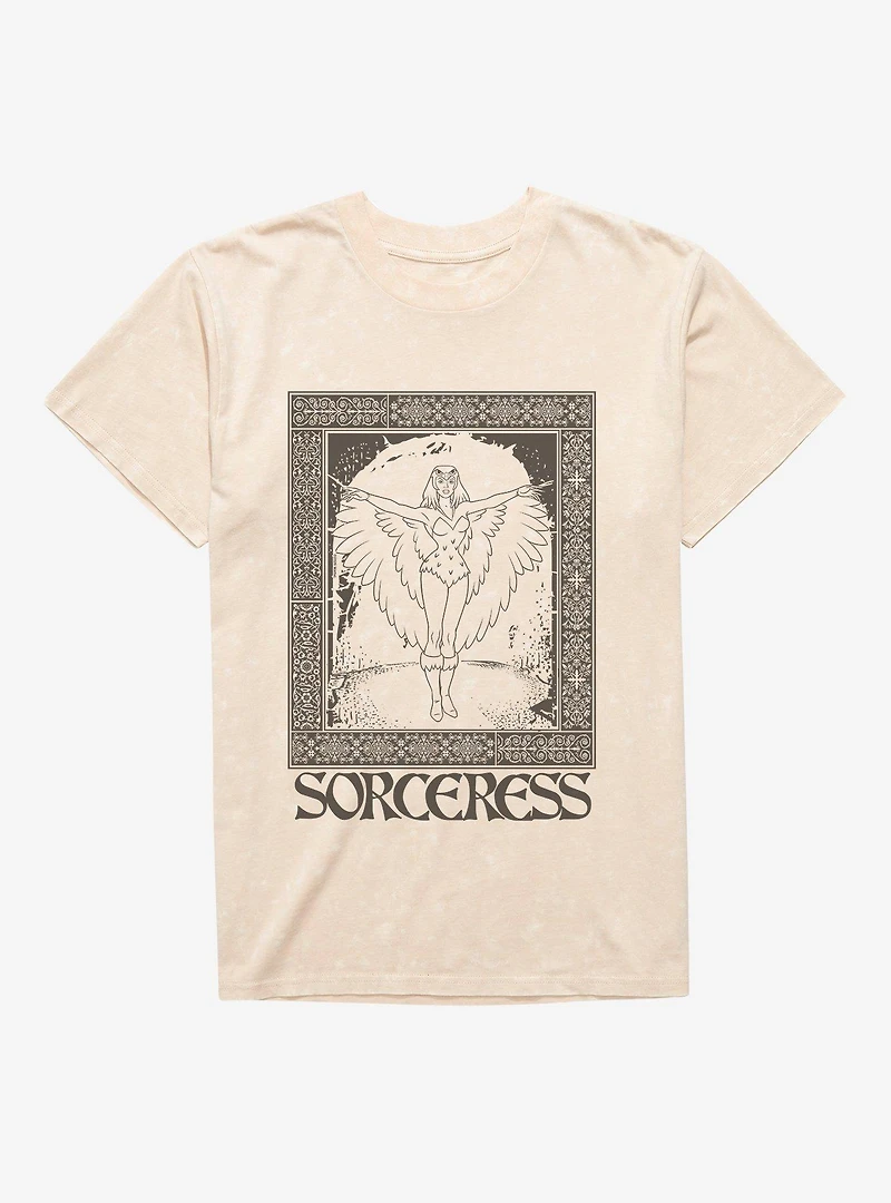 Masters Of The Universe Sorceress Black And White Mineral Wash T-Shirt