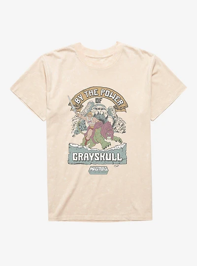 Masters Of The Universe By Power Grayskull Ribbon Mineral Wash T-Shirt