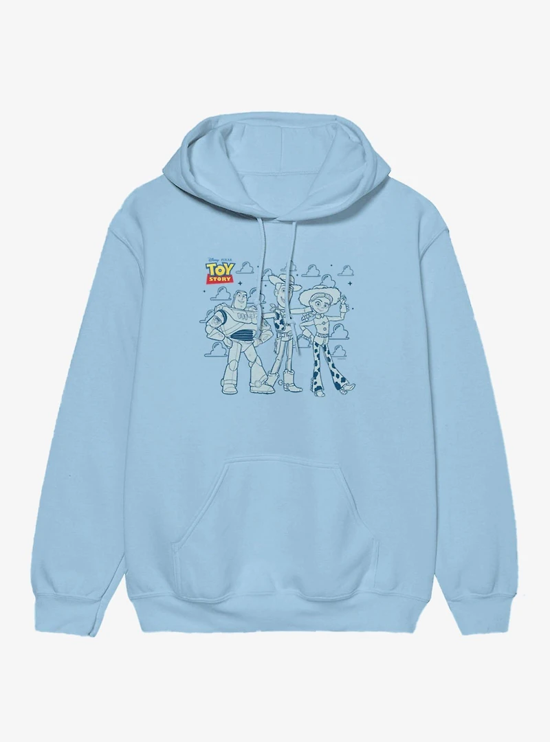 Disney Pixar Toy Story Trio Line Up Buzz Woody Jessie Hoodie