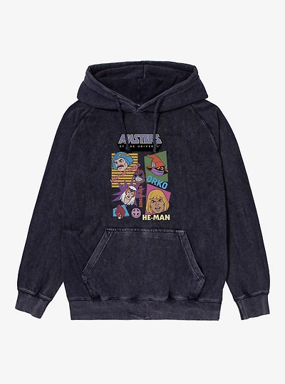 Masters Of The Universe Retro Hero Faces Mineral Wash Hoodie