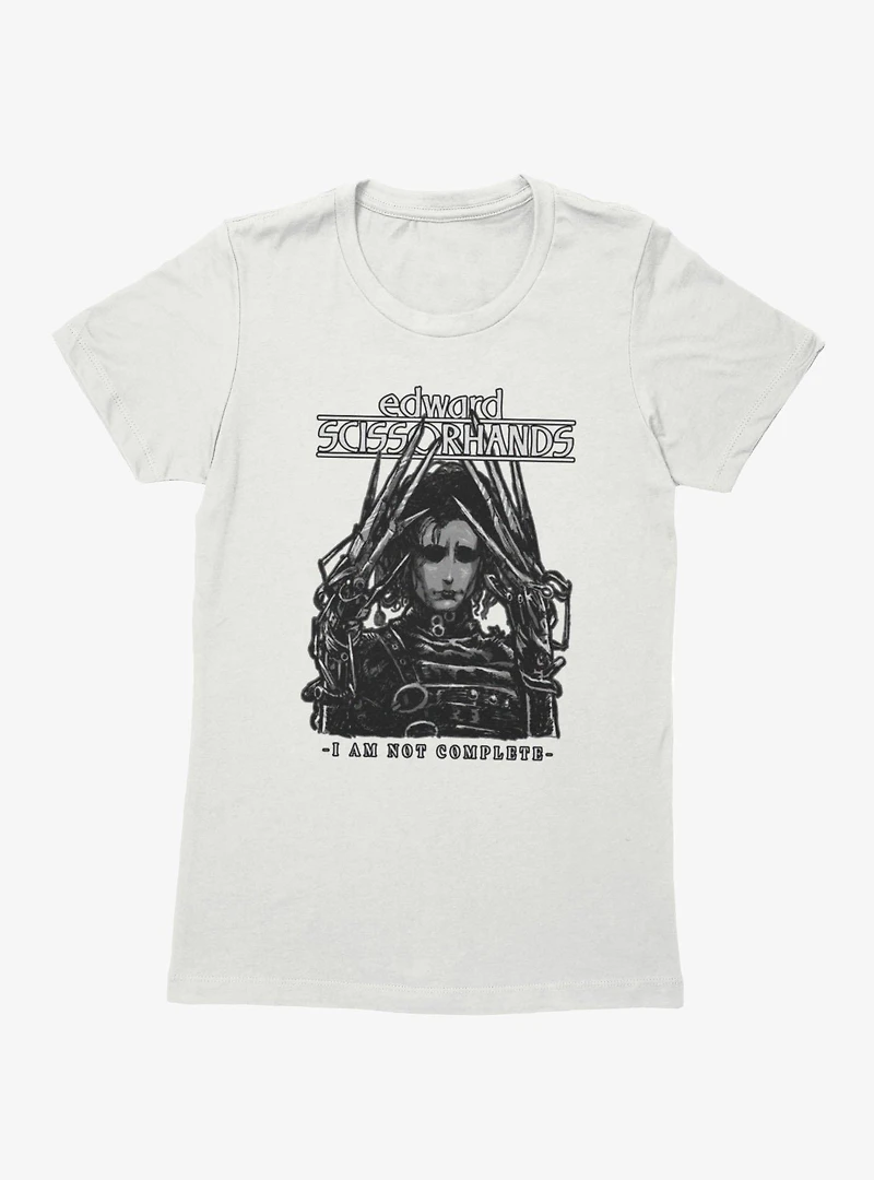 Edward Scissorhands I Am Not Complete Womens T-Shirt