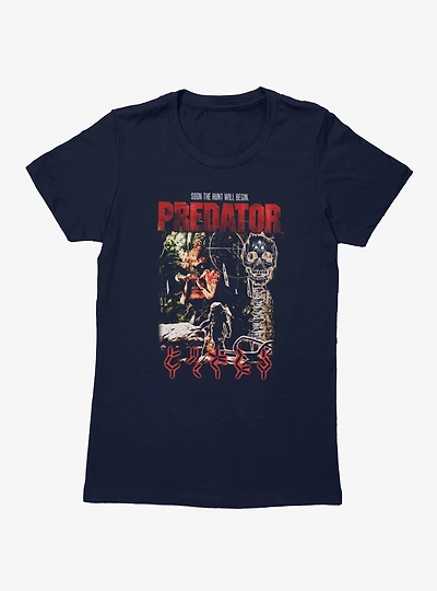 Predator Soon The Hunt Will Begin Target Scan Womens T-Shirt