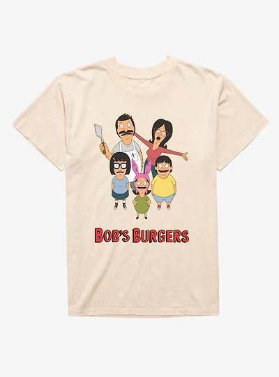 Bob's Burgers Family Photo Looking Up Mineral Wash T-Shirt