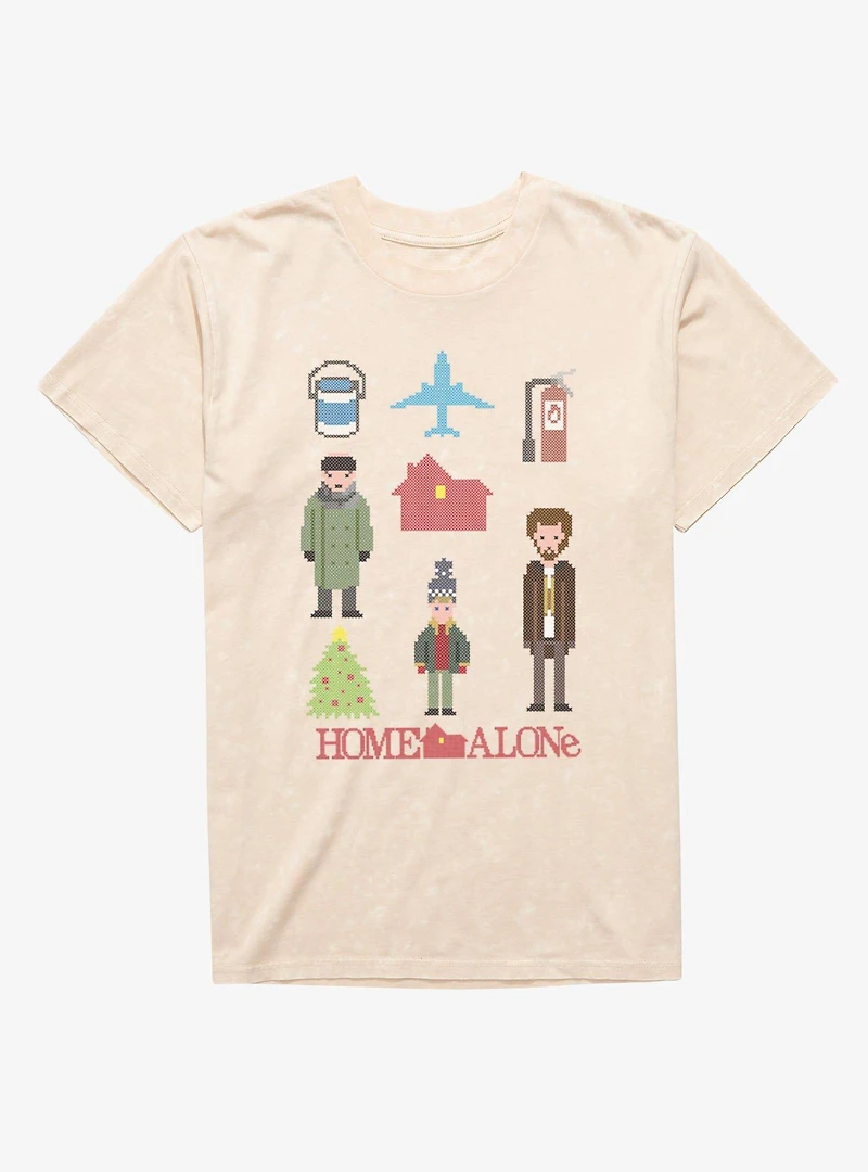 Home Alone Pixel Characters Mineral Wash T-Shirt