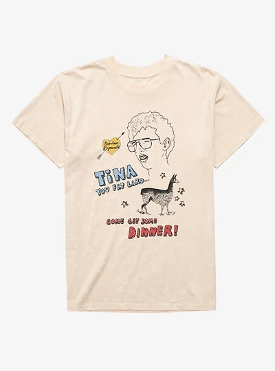 Napoleon Dynamite Tina Fat Lard Dinner Sketch Mineral Wash T-Shirt