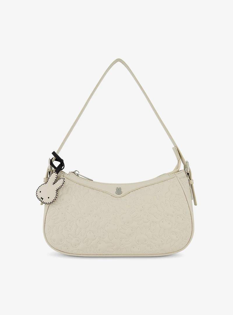 Danielle Nicole Miffy Quilted PU Shoulder Bag with Charm in White