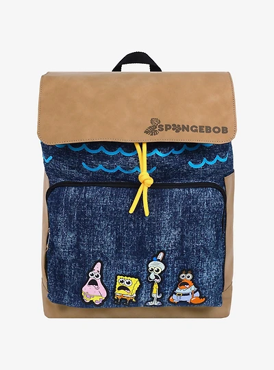 SpongeBob SquarePants Denim & Nubuck Backpack with Embroidered Patch