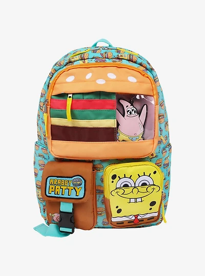 SpongeBob SquarePants Krabby Patty Peekaboo Backpack with Character Pockets