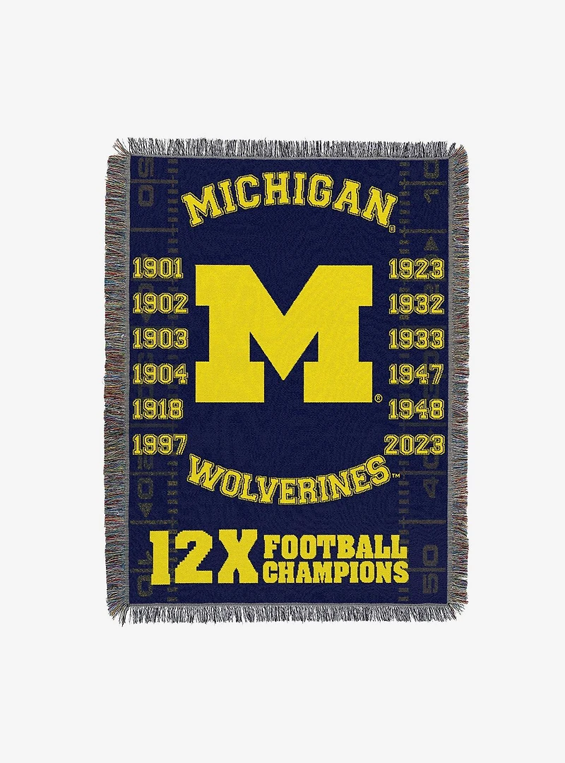 NCAA Michigan Commemorative Series Tapestry Throw