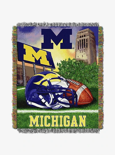 NCAA Michigan Homefield Advantage Woven Tapestry Throw Blanket