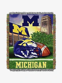 NCAA Michigan Homefield Advantage Woven Tapestry Throw Blanket