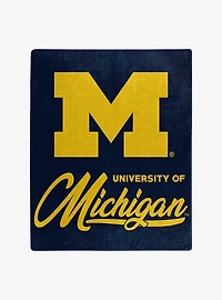 NCAA Michigan Signature Raschel Throw Blanket