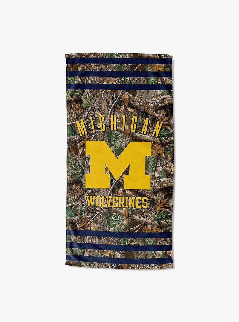 NCAA Michigan Realtree Stripes Beach Towel