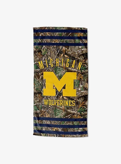NCAA Michigan Realtree Stripes Beach Towel