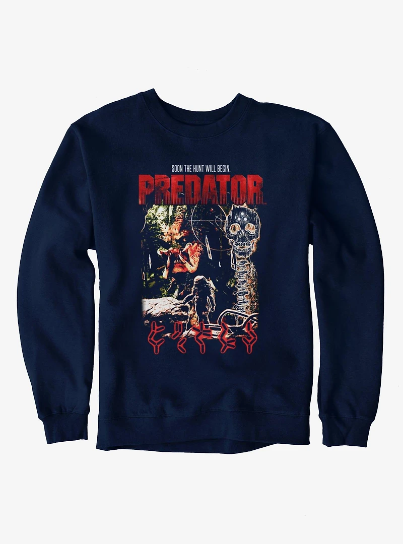 Predator Soon The Hunt Will Begin Target Scan Sweatshirt