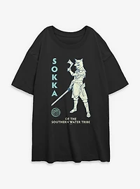 Avatar: The Last Airbender Avatar Sokka Southern Wolf Womens Oversized T-Shirt