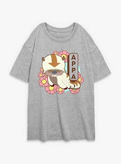Avatar: The Last Airbender Avatar Appa Chibi Spring Womens Oversized T-Shirt