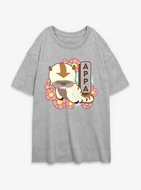 Avatar: The Last Airbender Avatar Appa Chibi Spring Womens Oversized T-Shirt