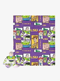 NCAA LSU Tigers Disney Toy Story Buzz Lightyear Cameo Hugger Pillow & Silk Touch Throw Blanket Set