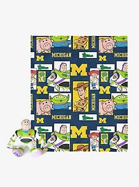 NCAA Michigan Wolverines Disney Toy Story Buzz Lightyear Cameo Hugger Pillow & Silk Touch Throw Blanket Set