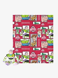 NCAA Ohio State Buckeyes Disney Toy Story Buzz Lightyear Cameo Hugger Pillow & Silk Touch Throw Blanket Set