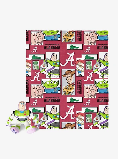 NCAA Alabama Crimson Tide Disney Toy Story Buzz Lightyear Cameo Hugger Pillow & Silk Touch Throw Blanket Set