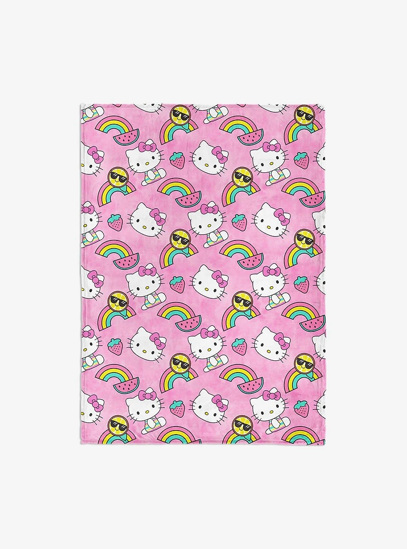 Hello Kitty Tie Dye Rainbow Silk Touch Throw Blanket