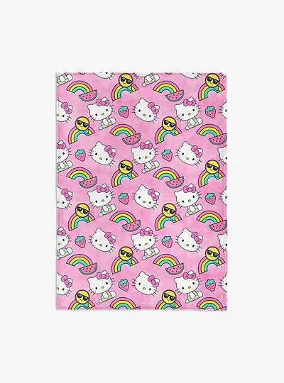 Hello Kitty Tie Dye Rainbow Silk Touch Throw Blanket