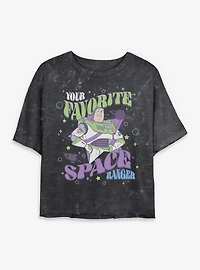Disney Pixar Toy Story Your Favorite Space Ranger Buzz Lightyear Mineral Wash Womens Crop T-Shirt