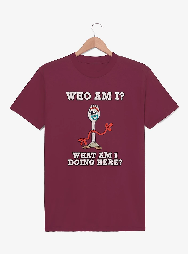 Disney Pixar Toy Story Who Am I What Here Forky T-Shirt