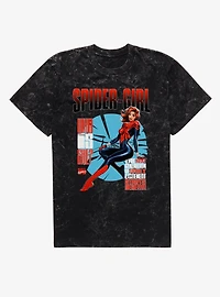 Marvel Spider-Man Who Is Spider-Girl Next Generation Mineral Wash T-Shirt
