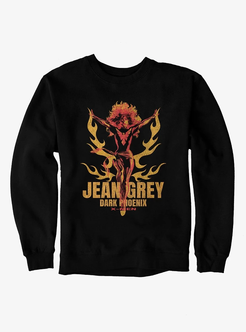 Marvel X-Men Jean Grey Dark Phoenix Orange And Red Flames Sweatshirt