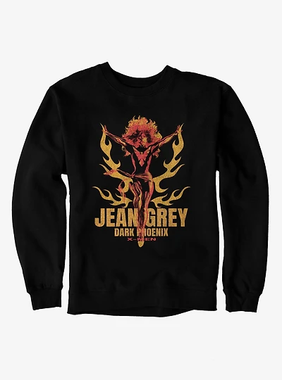Marvel X-Men Jean Grey Dark Phoenix Orange And Red Flames Sweatshirt