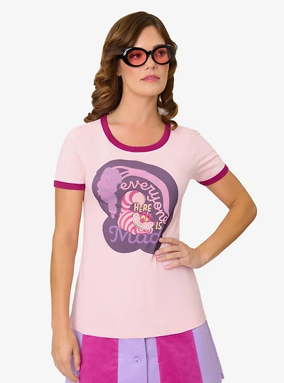 Disney Alice Wonderland Collection By Unique Vintage Everyone Is Mad Ringer Graphic Tee