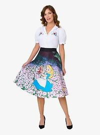 Disney Alice Wonderland Collection By Unique Vintage Daisies Vivian Swing Skirt