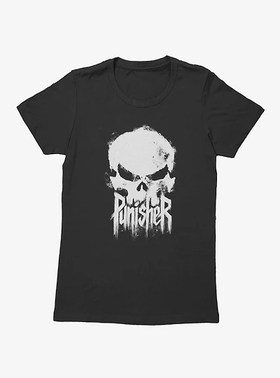 Marvel Punisher Painted Skull With Text Womens T-Shirt