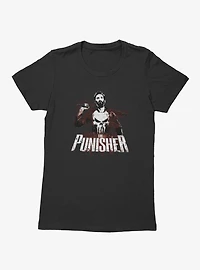 Marvel Punisher Batters Up Splatter On Womens T-Shirt
