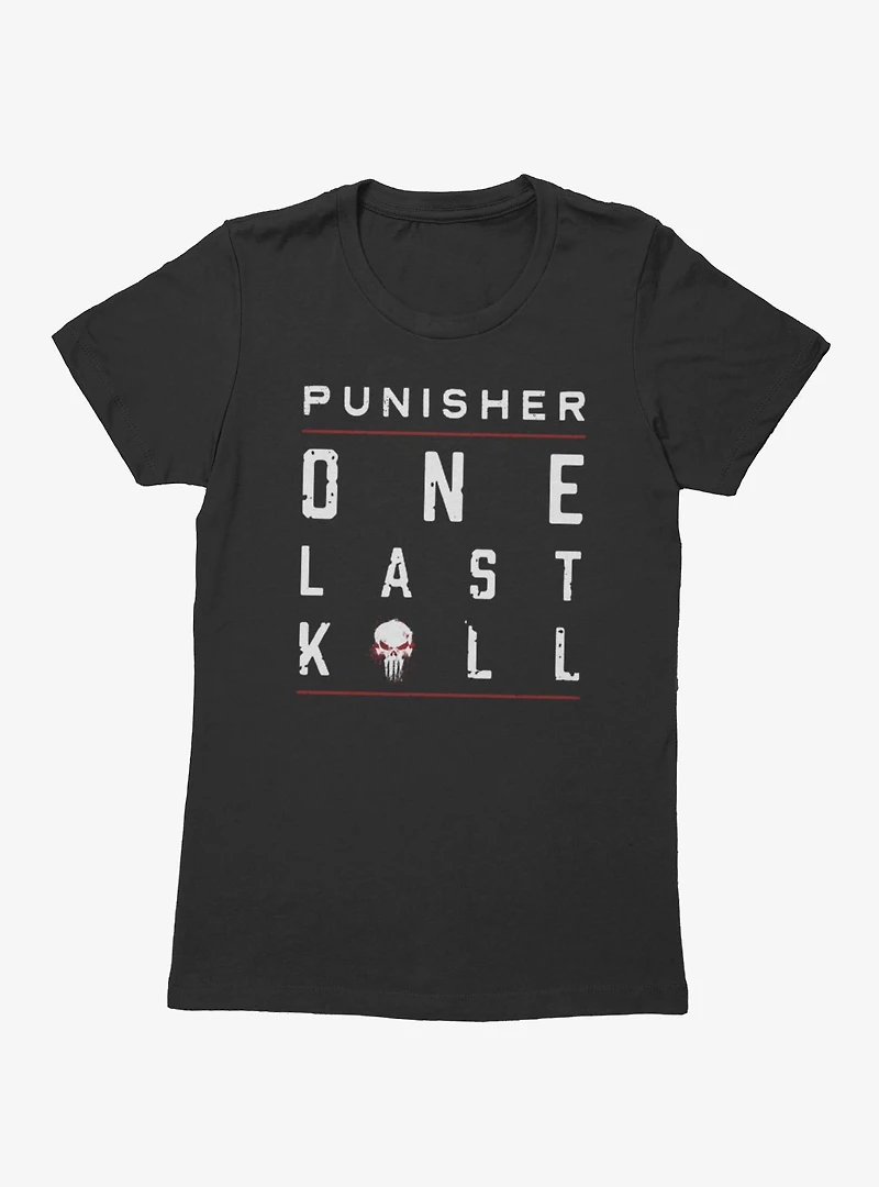 Marvel Punisher Underlined Red Text Stack Womens T-Shirt
