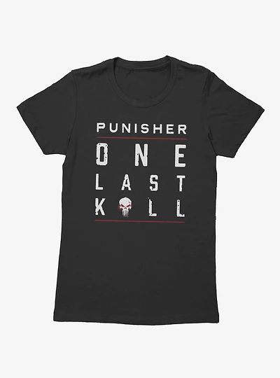 Marvel Punisher Underlined Red Text Stack Womens T-Shirt