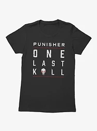 Marvel Punisher Underlined Red Text Stack Womens T-Shirt