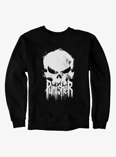 Marvel Punisher Painted Skull With Text Sweatshirt