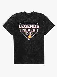 The Sandlot Legends Never Dies Home Plate Outline Mens Mineral Wash T-Shirt