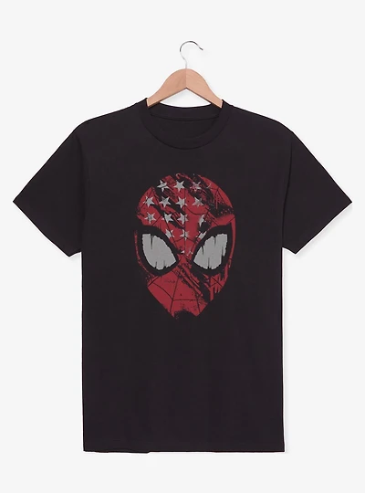 Marvel Spider Man American Flag Spidey Head T-Shirt