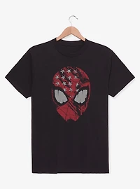 Marvel Spider Man American Flag Spidey Head T-Shirt