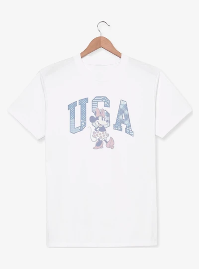 Disney Minnie Mouse USA Patchwork Font T-Shirt