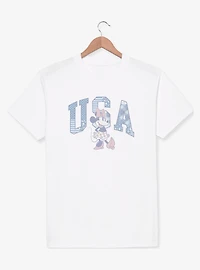 Disney Minnie Mouse USA Patchwork Font T-Shirt