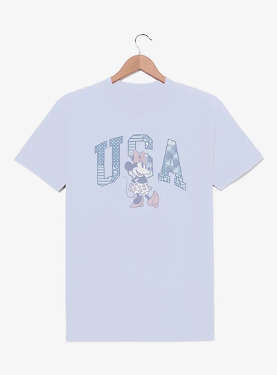 Disney Minnie Mouse USA Patchwork Font T-Shirt